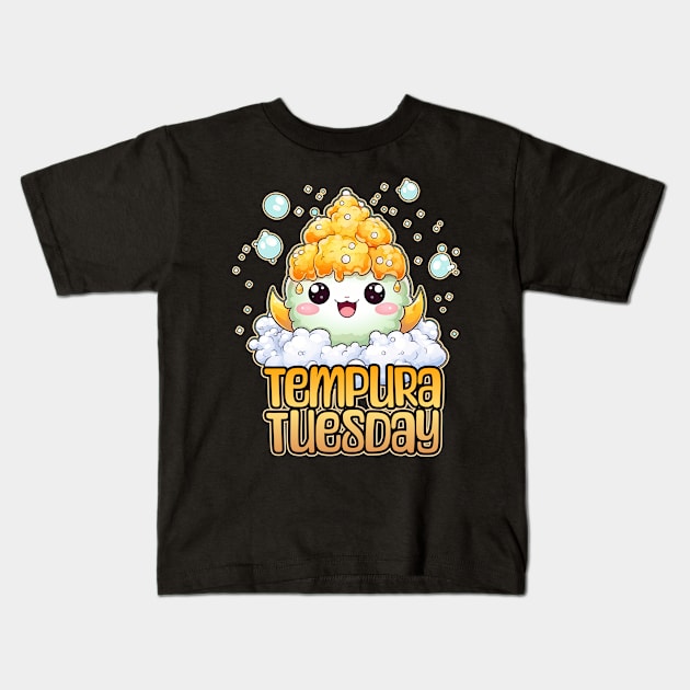 Tempura Tuesday Foodie Design Kids T-Shirt by DanielLiamGill